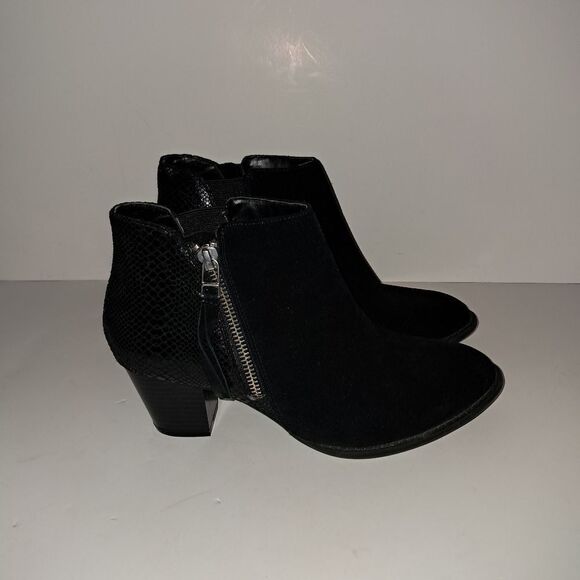 *Final Price* Vionic Ankle Boots Women's 6.5 Anne Suede Croc Leather Orthopedic - Picture 2 of 8